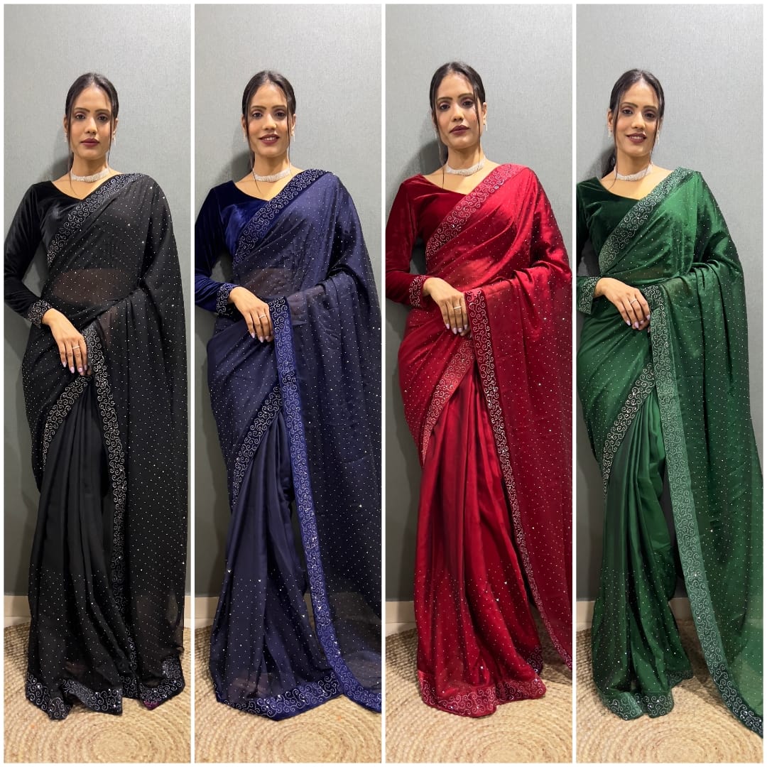 Effortless Glamour in Minutes: The Ready-to-Wear Swarovski Saree