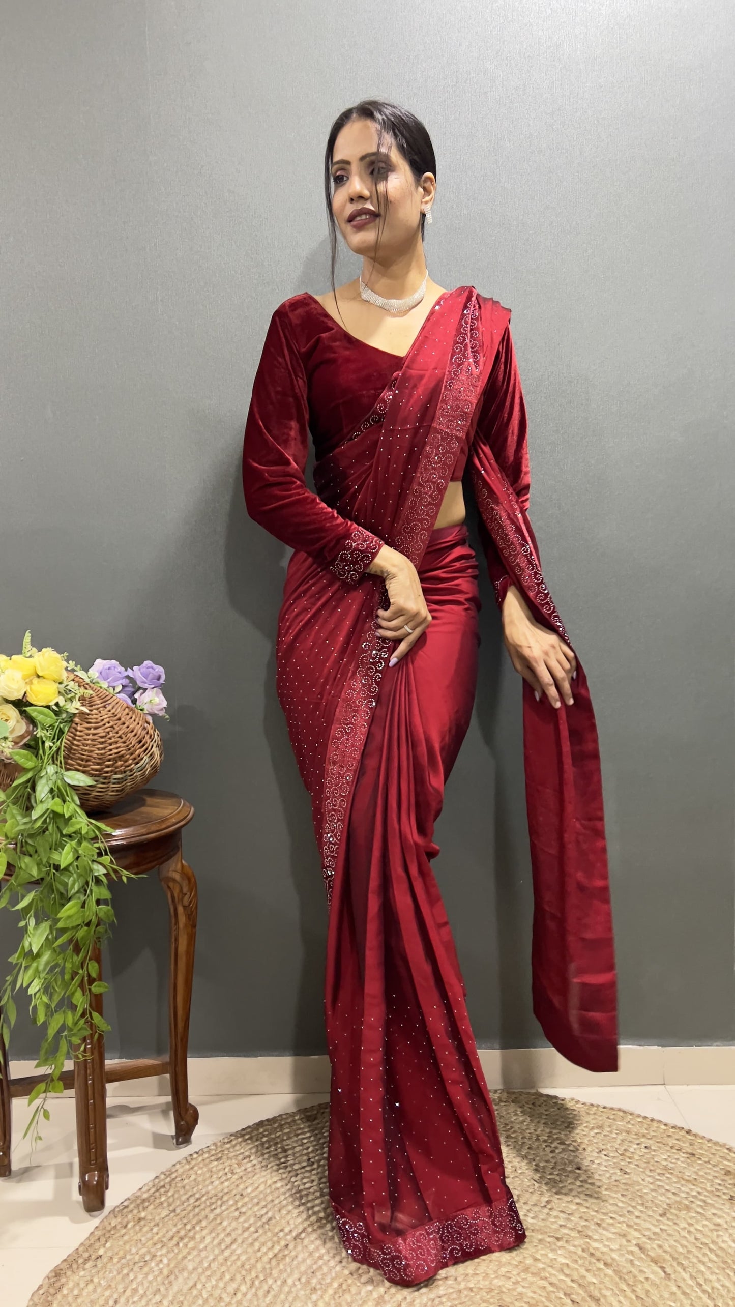 Effortless Glamour in Minutes: The Ready-to-Wear Swarovski Saree