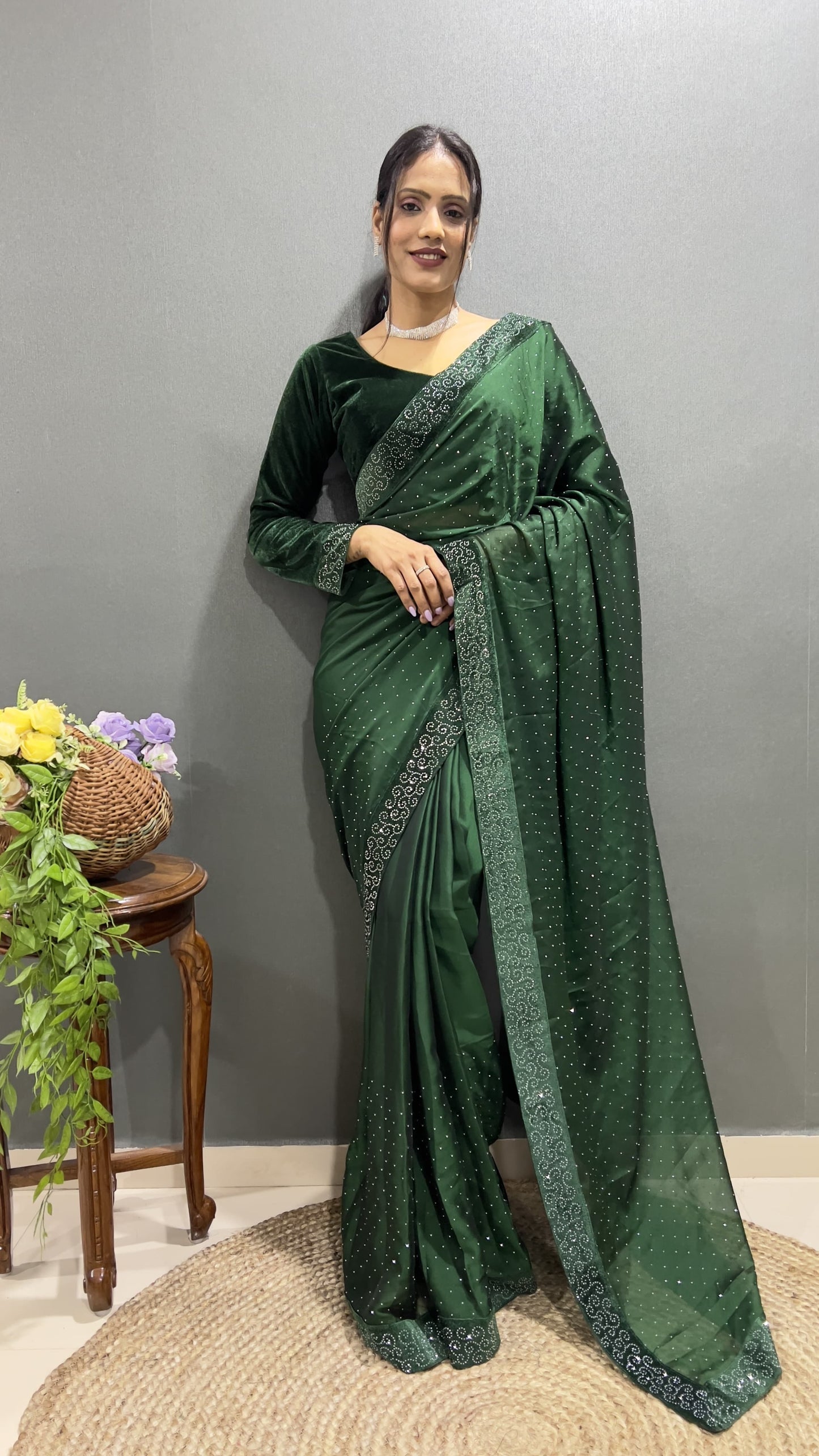 Effortless Glamour in Minutes: The Ready-to-Wear Swarovski Saree