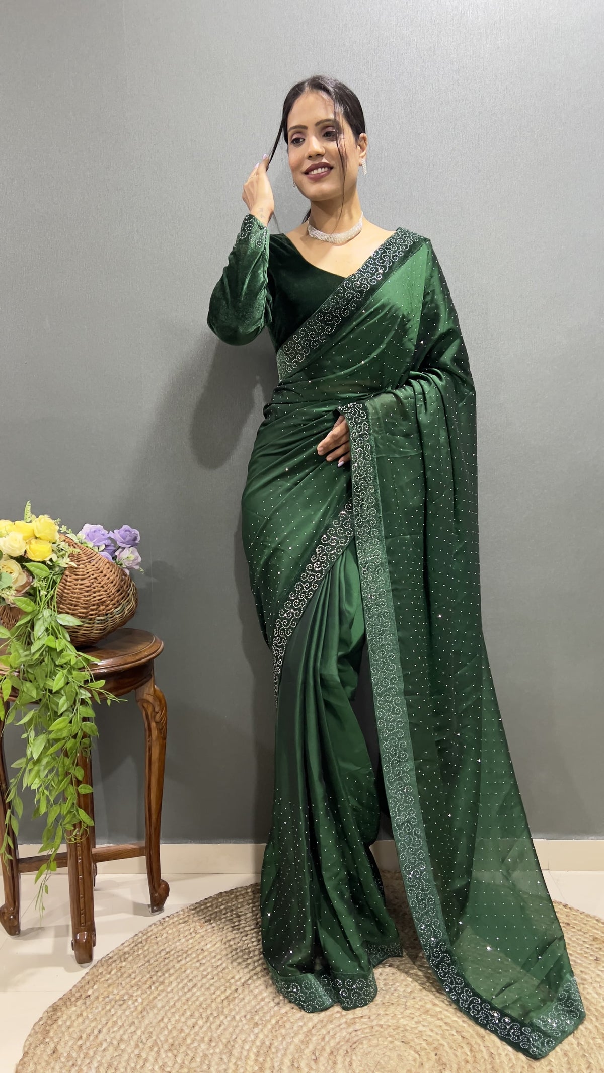 Effortless Glamour in Minutes: The Ready-to-Wear Swarovski Saree