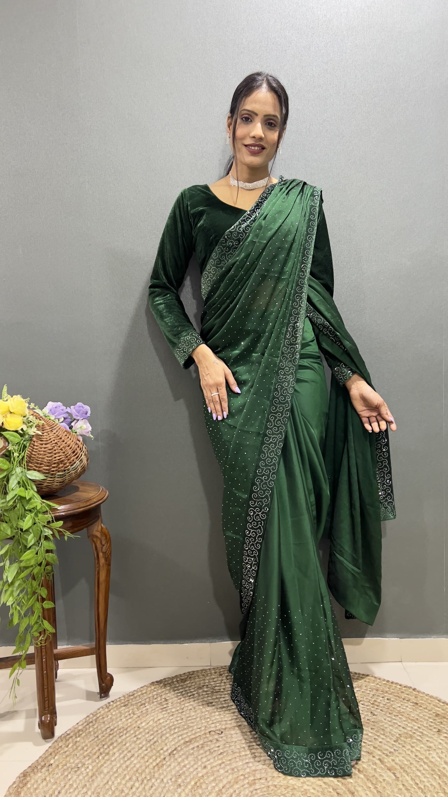 Effortless Glamour in Minutes: The Ready-to-Wear Swarovski Saree