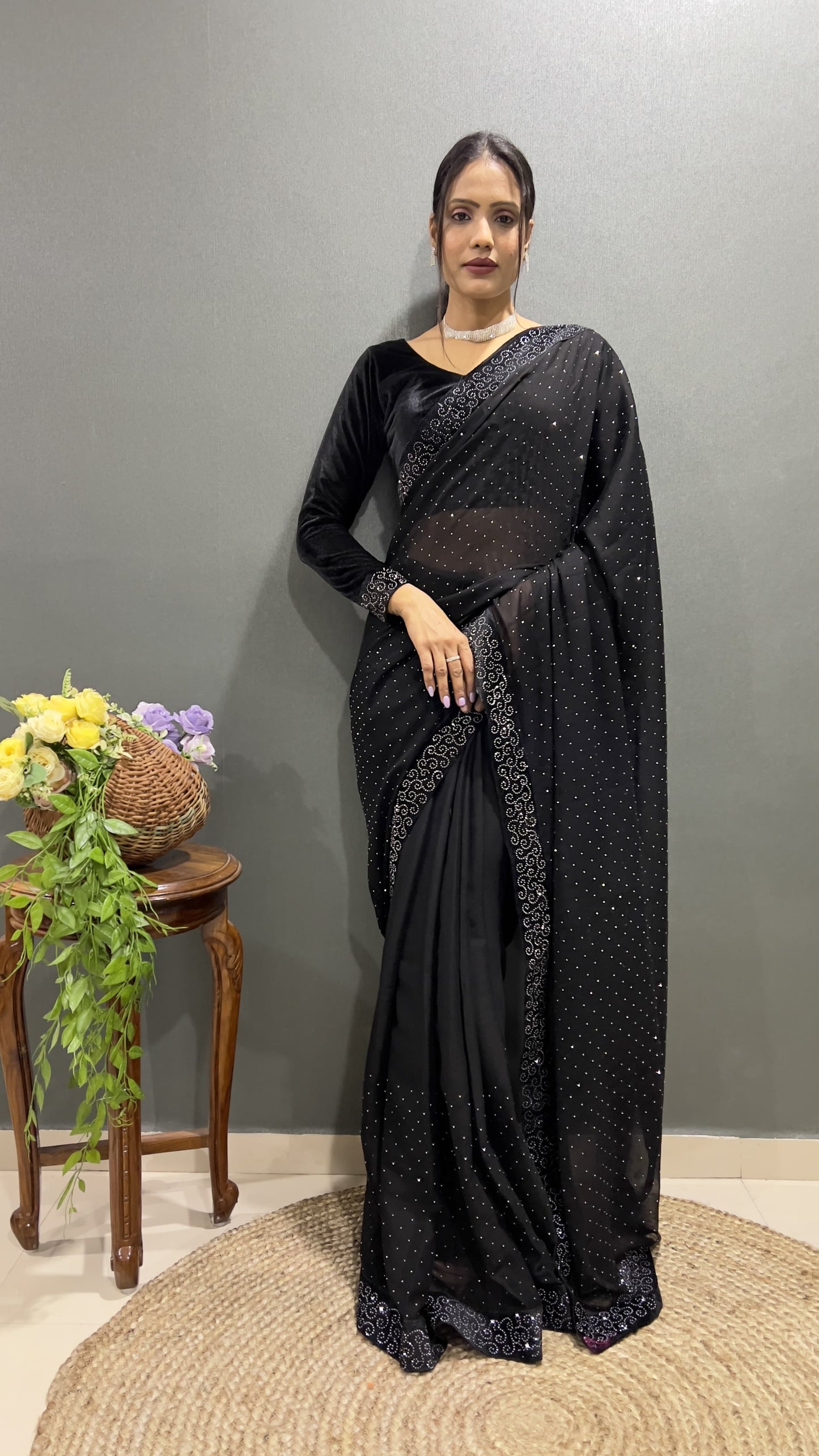 Effortless Glamour in Minutes: The Ready-to-Wear Swarovski Saree