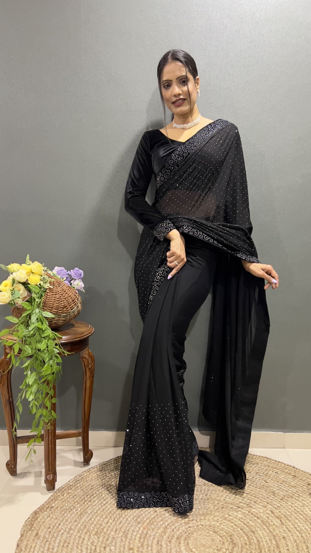 Effortless Glamour in Minutes: The Ready-to-Wear Swarovski Saree