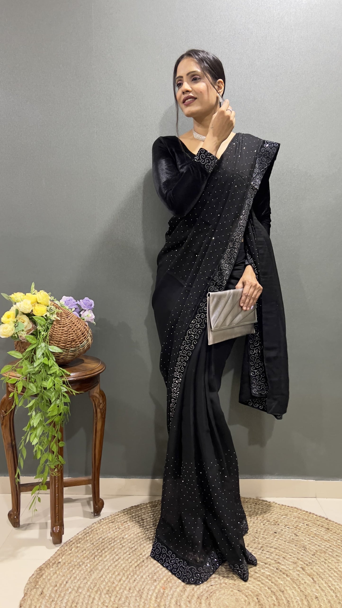Effortless Glamour in Minutes: The Ready-to-Wear Swarovski Saree