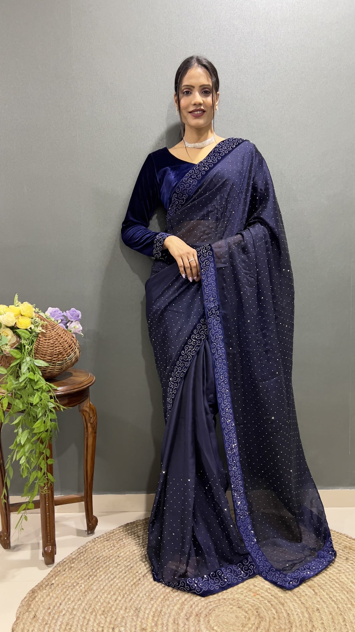 Effortless Glamour in Minutes: The Ready-to-Wear Swarovski Saree