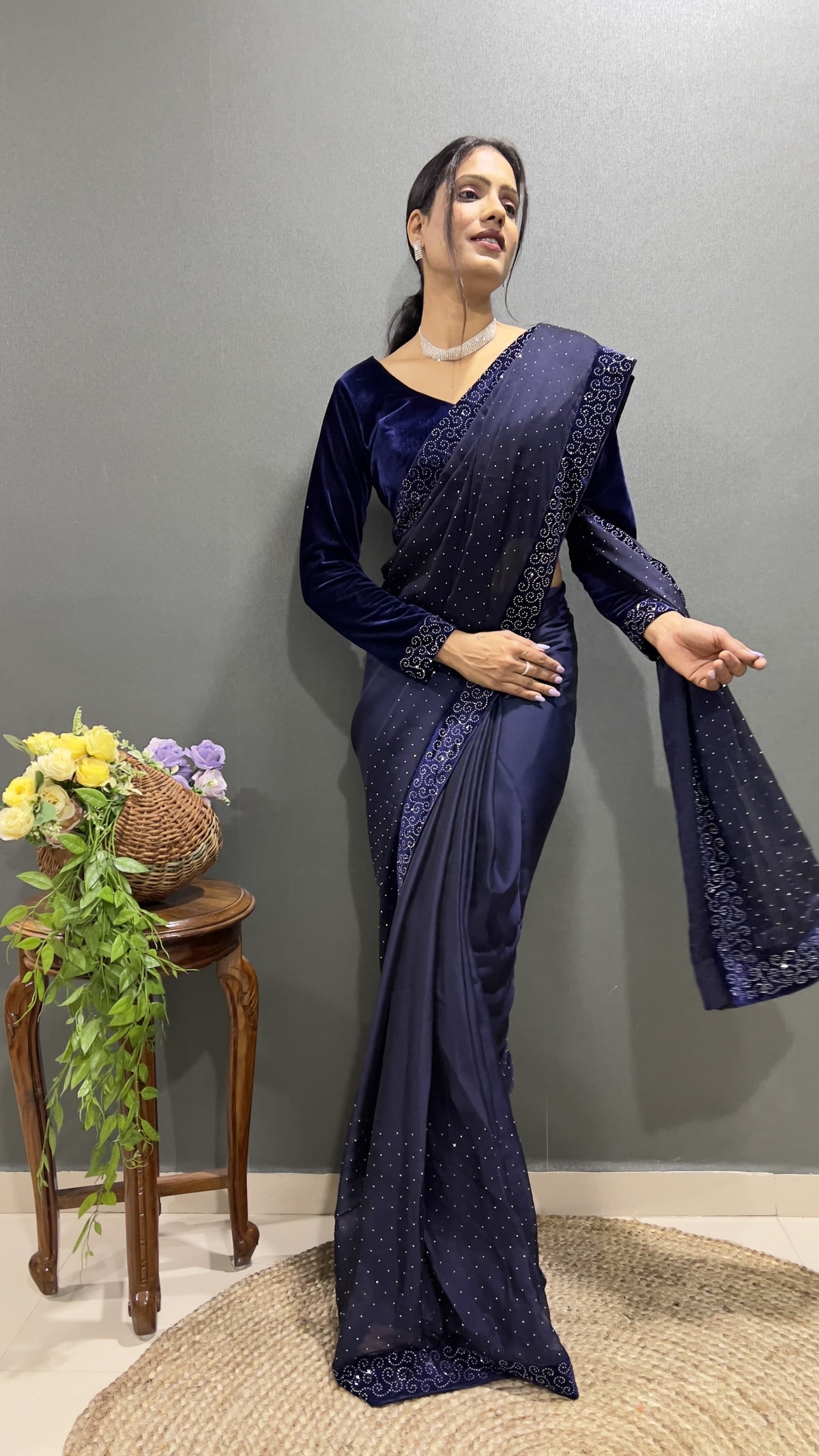 Effortless Glamour in Minutes: The Ready-to-Wear Swarovski Saree