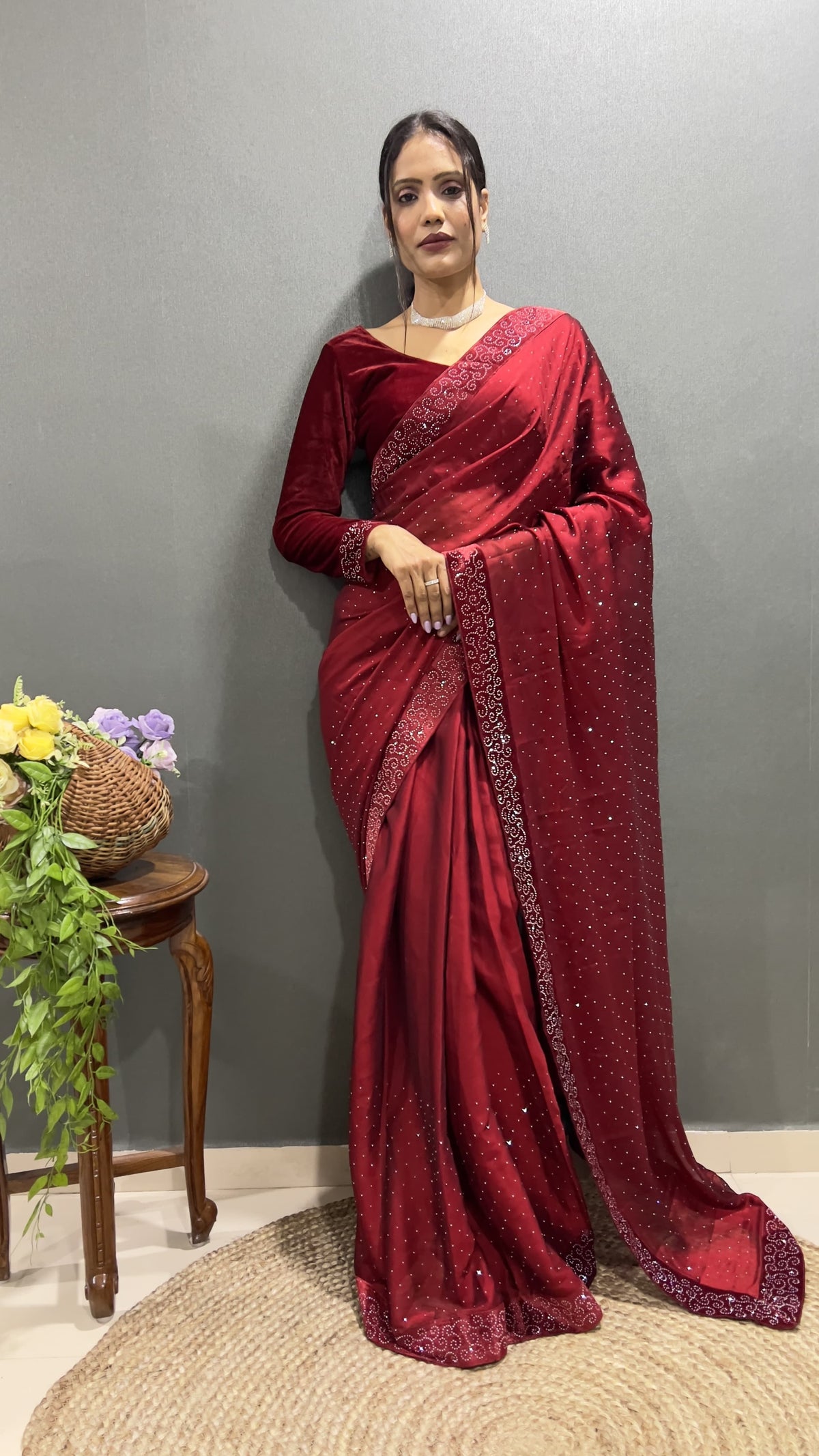 Effortless Glamour in Minutes: The Ready-to-Wear Swarovski Saree