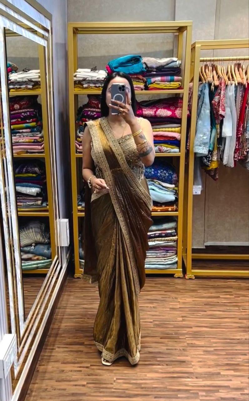 Ready To Wear Saree with Embroidery Blouse