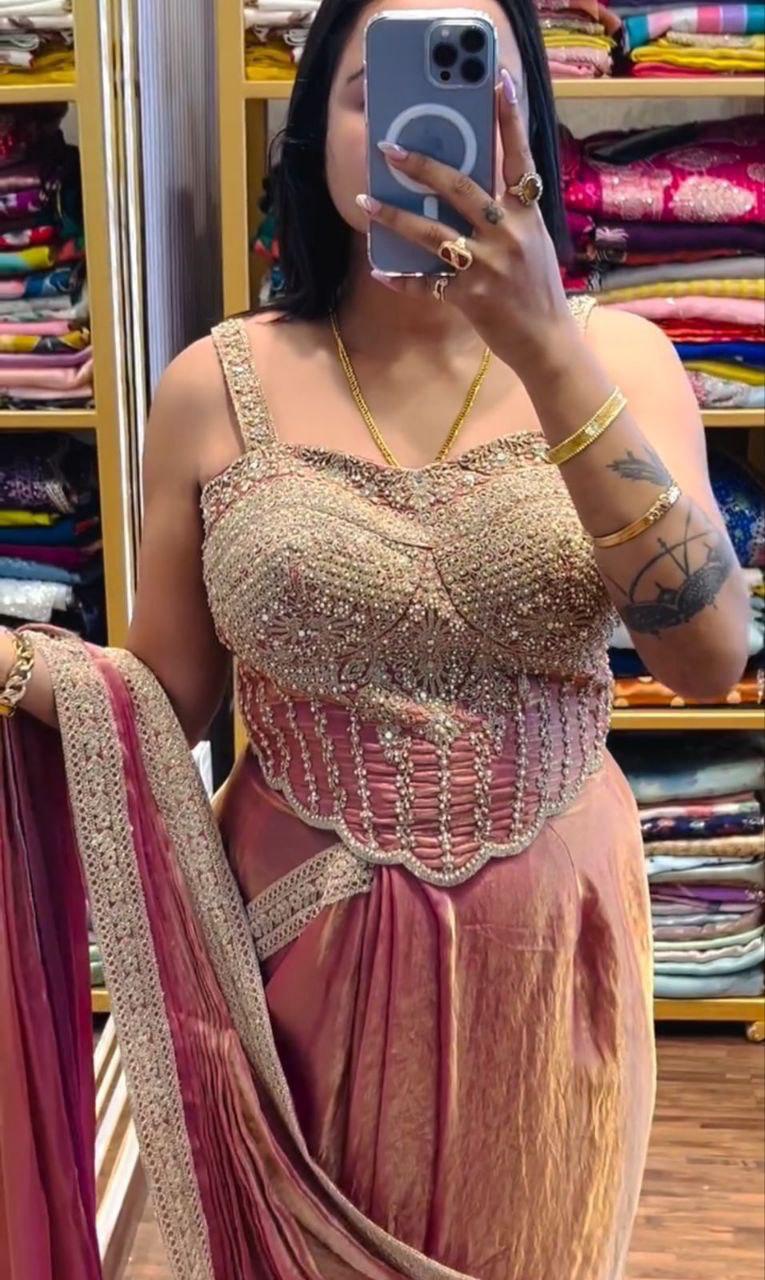 Ready To Wear Saree with Embroidery Blouse