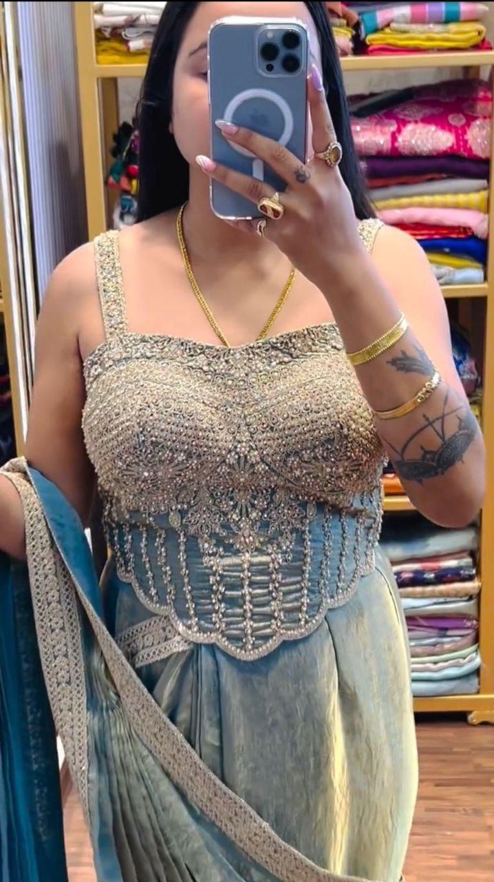Ready To Wear Saree with Embroidery Blouse