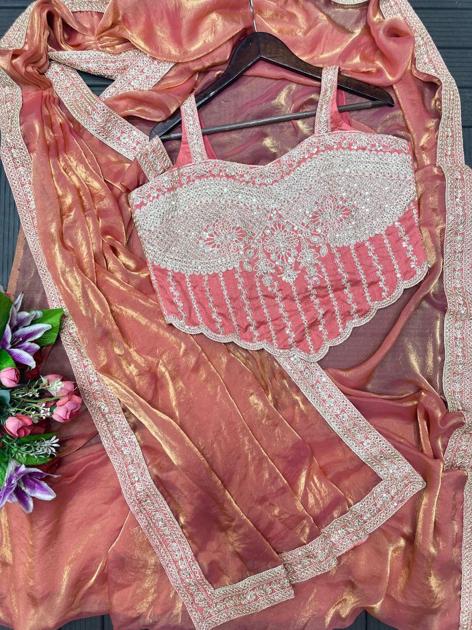 Ready To Wear Saree with Embroidery Blouse