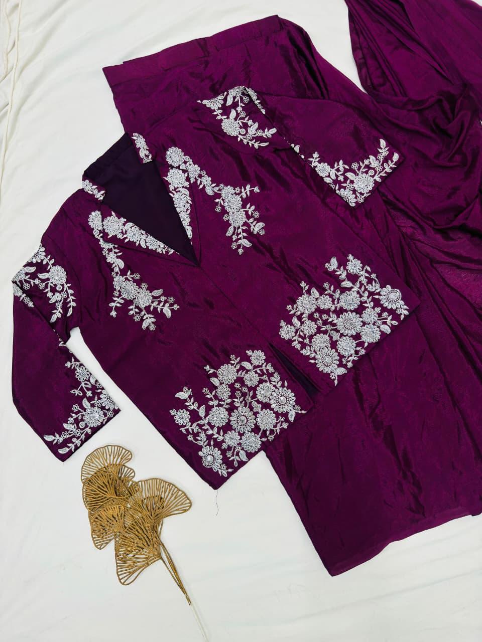 SUPER HIT DESIGNER DRAPE SAREE WITH JACKET BLOUSE