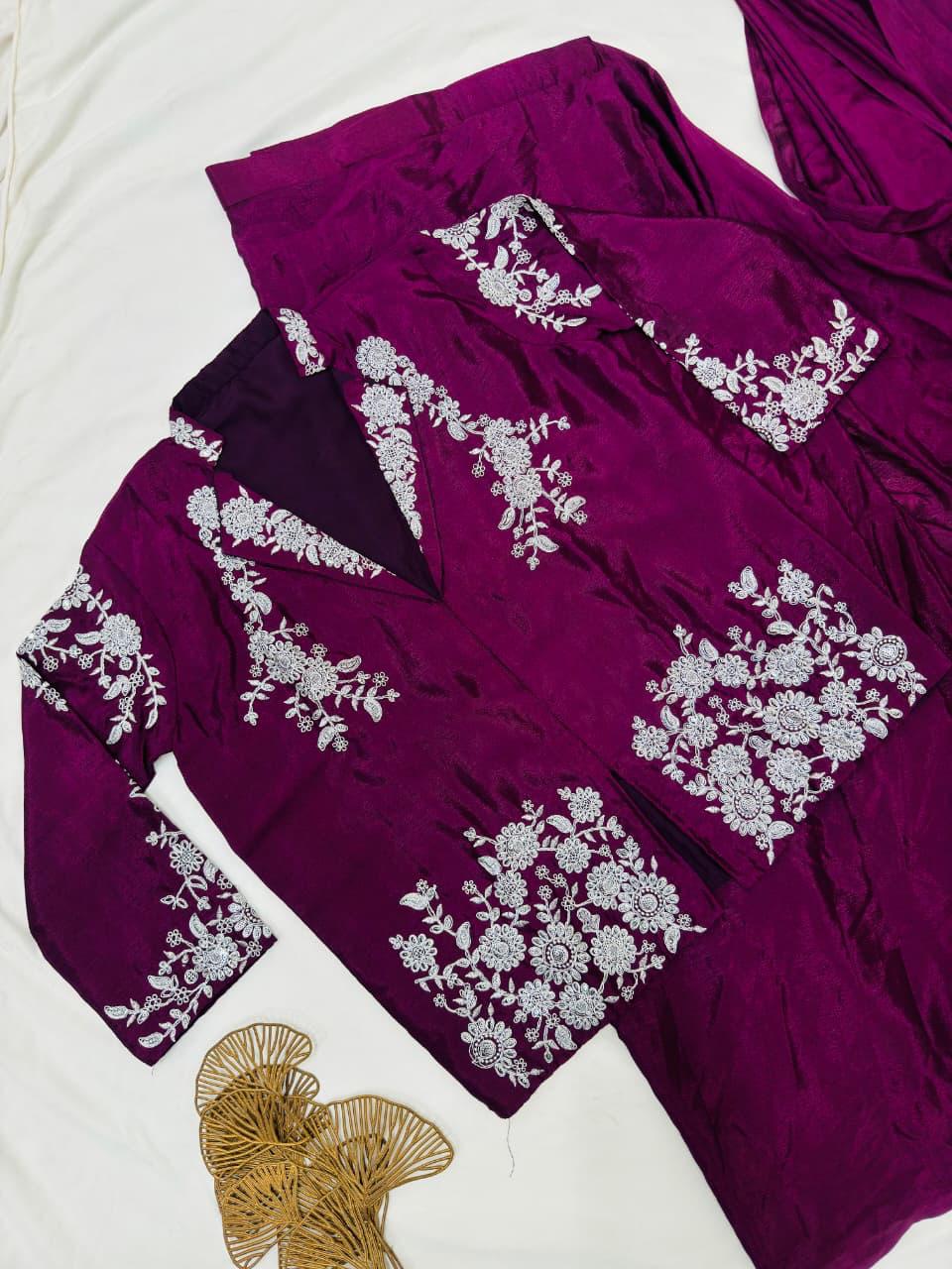 SUPER HIT DESIGNER DRAPE SAREE WITH JACKET BLOUSE