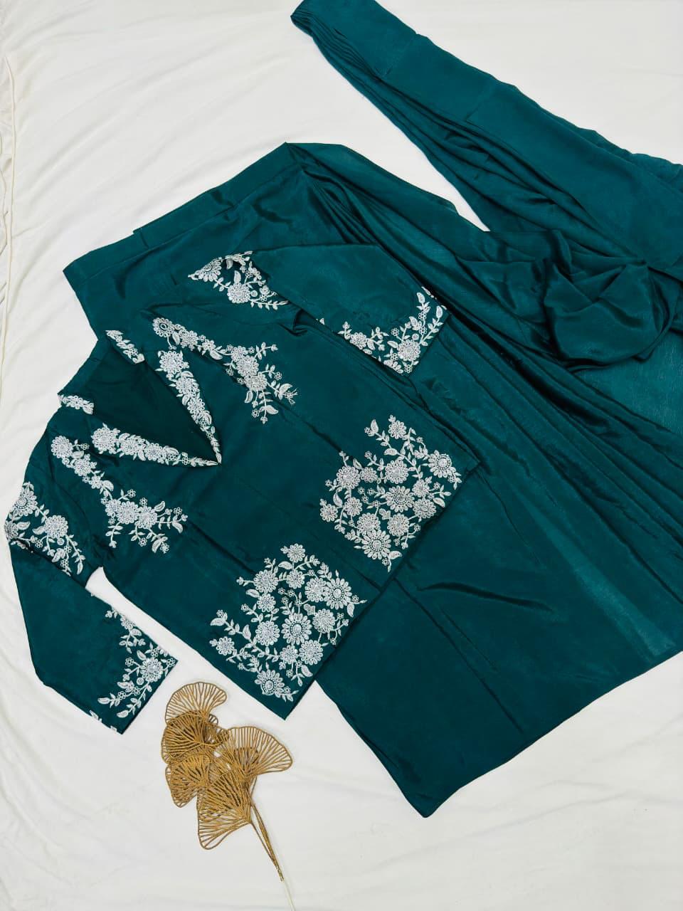 SUPER HIT DESIGNER DRAPE SAREE WITH JACKET BLOUSE