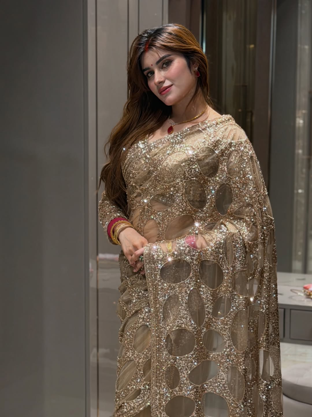 Breathtaking Luxurious Gold Saree