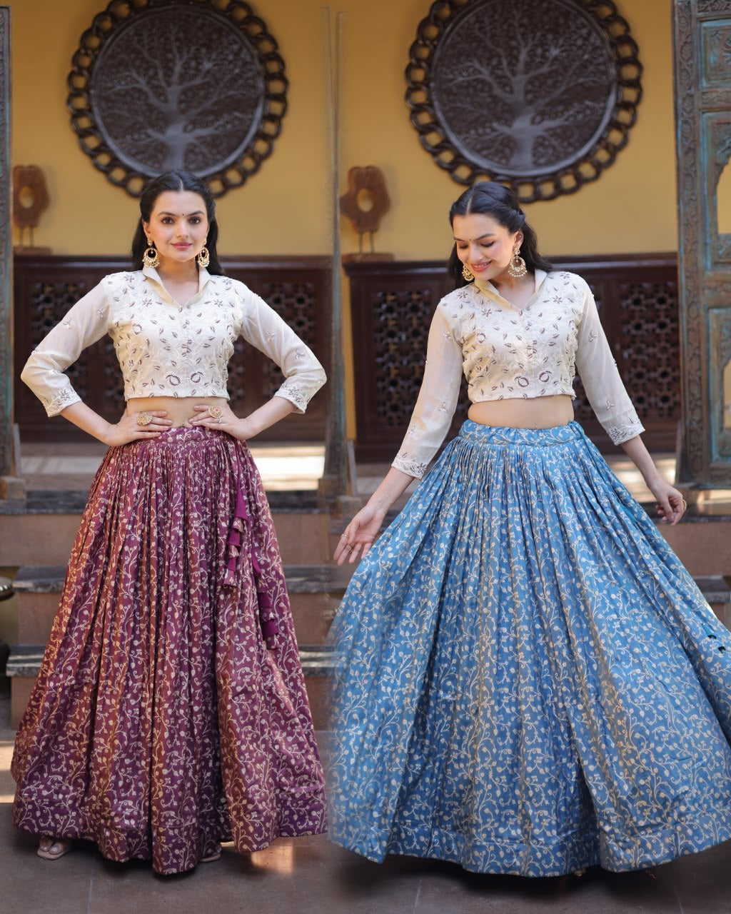 STYLISH COSMOS WEAVING JACQUARD INDO WESTERN OUTFIT