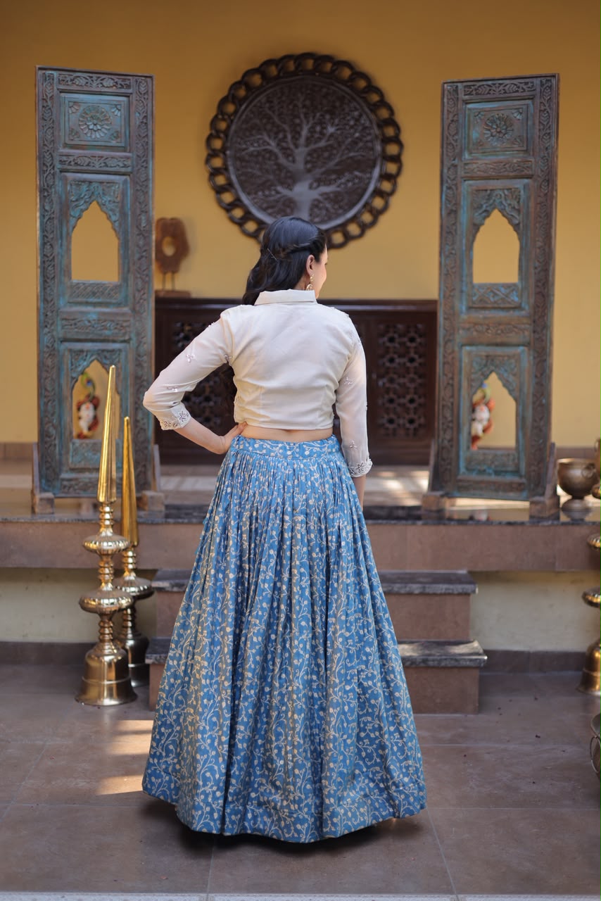 STYLISH COSMOS WEAVING JACQUARD INDO WESTERN OUTFIT