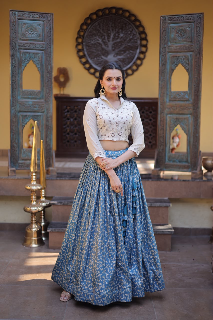 STYLISH COSMOS WEAVING JACQUARD INDO WESTERN OUTFIT