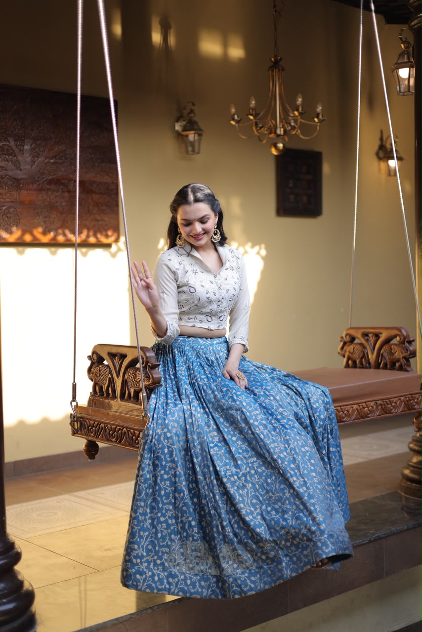STYLISH COSMOS WEAVING JACQUARD INDO WESTERN OUTFIT