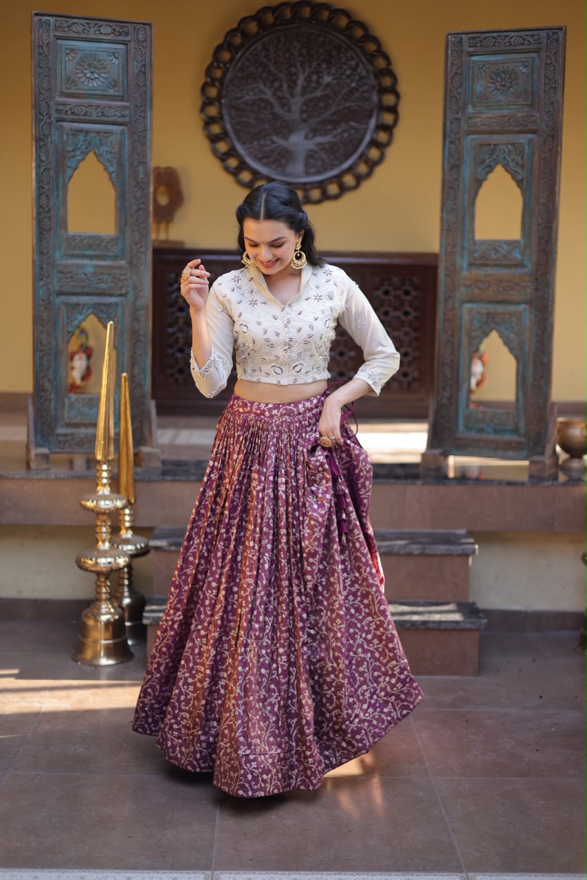 STYLISH COSMOS WEAVING JACQUARD INDO WESTERN OUTFIT