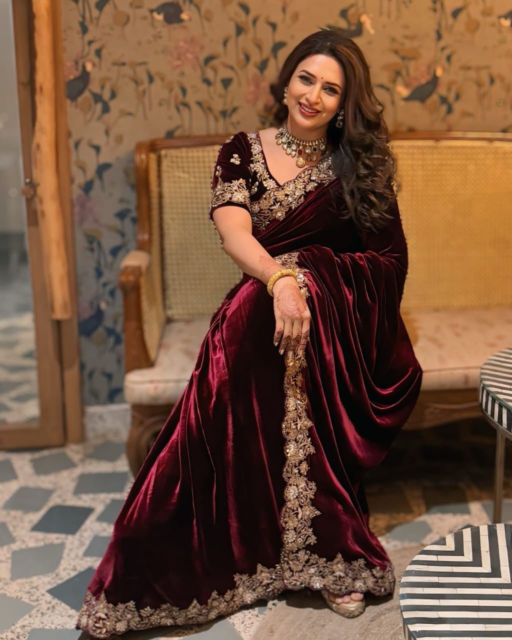 Exclusive Pure Velvet Premium Occassion Wear Saree