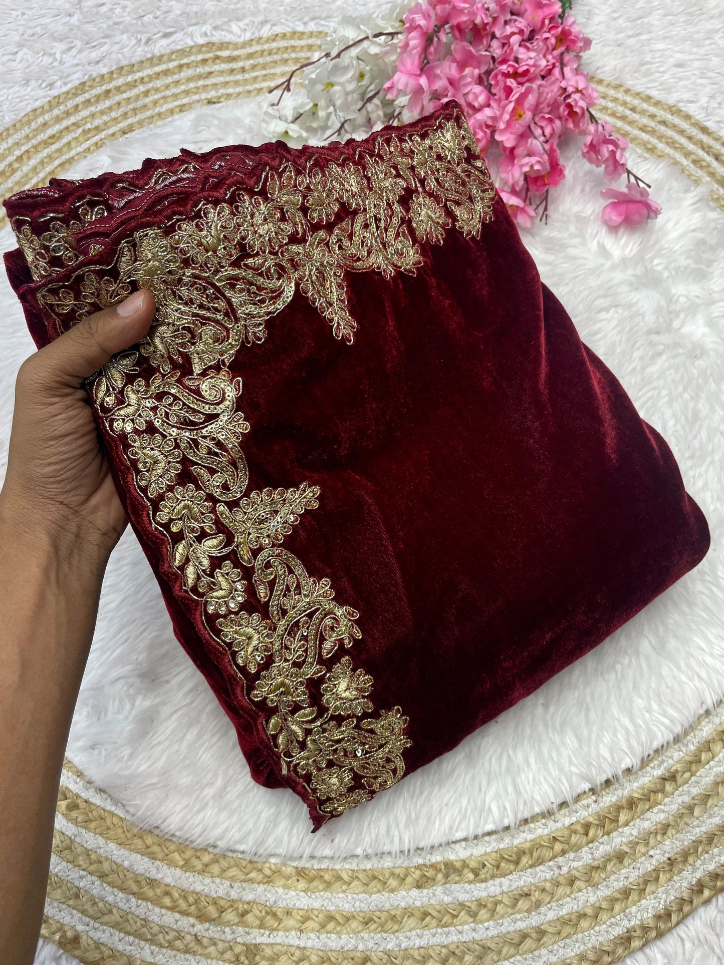Exclusive Pure Velvet Premium Occassion Wear Saree