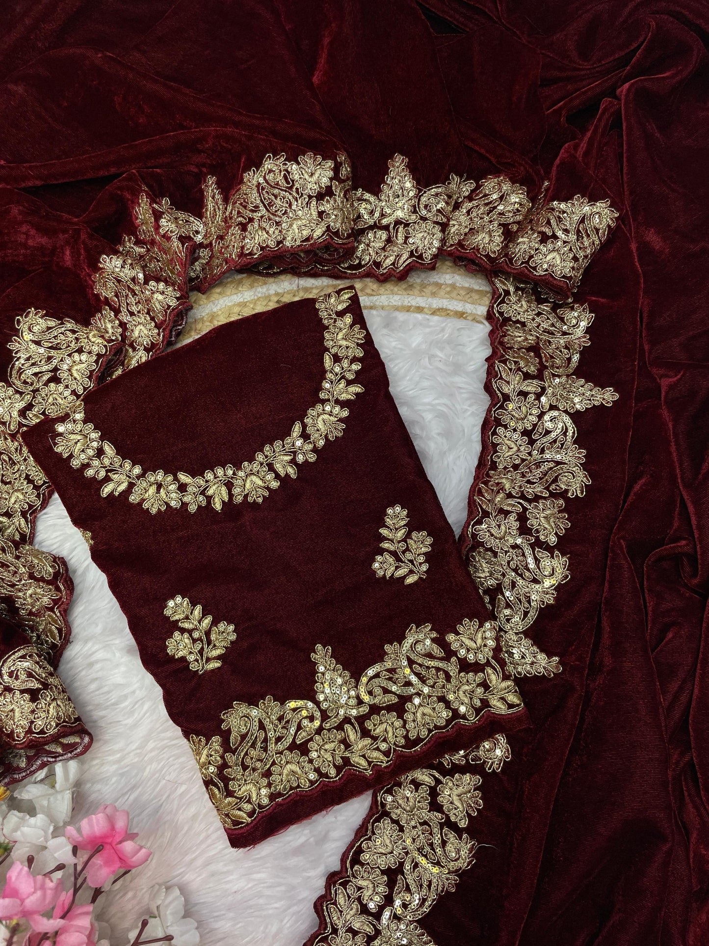 Exclusive Pure Velvet Premium Occassion Wear Saree