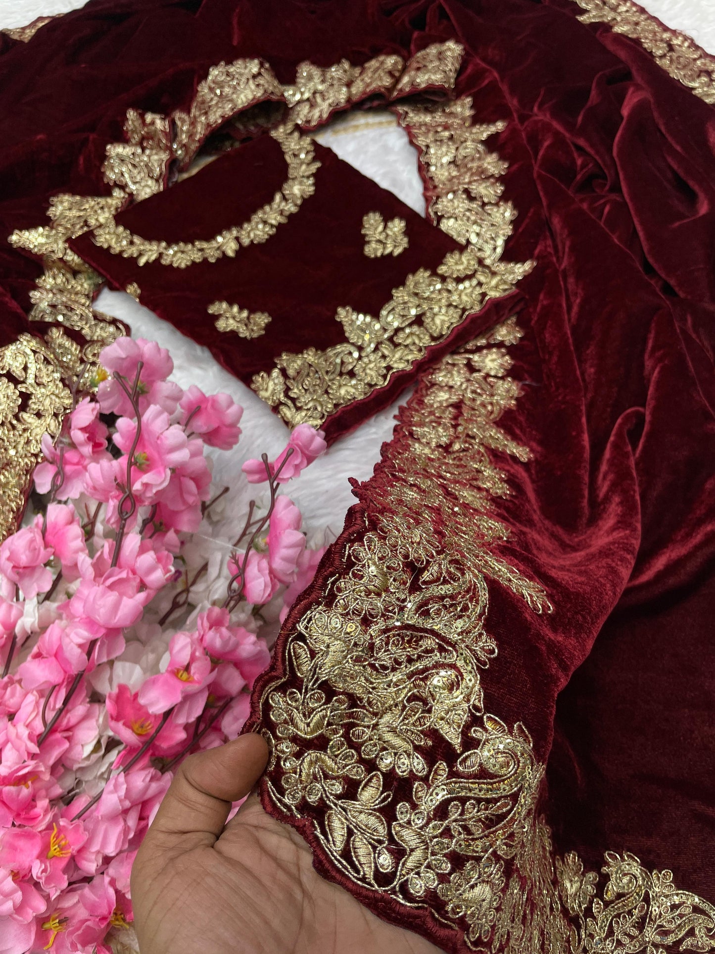 Exclusive Pure Velvet Premium Occassion Wear Saree