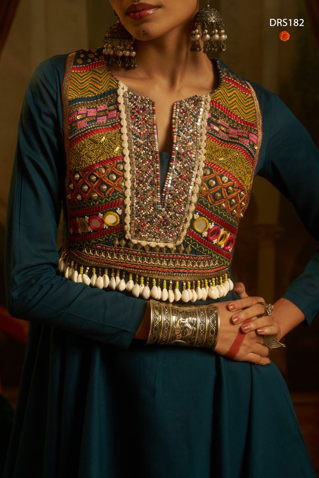 Garba nights Teal Blue Navratri 2026 Outfit