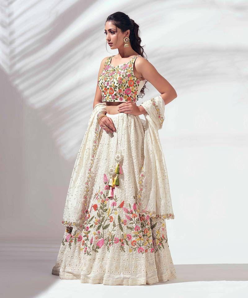 PARTY WEAR GEORGETTE CHINE SEQUENCE WORK LEHANGA