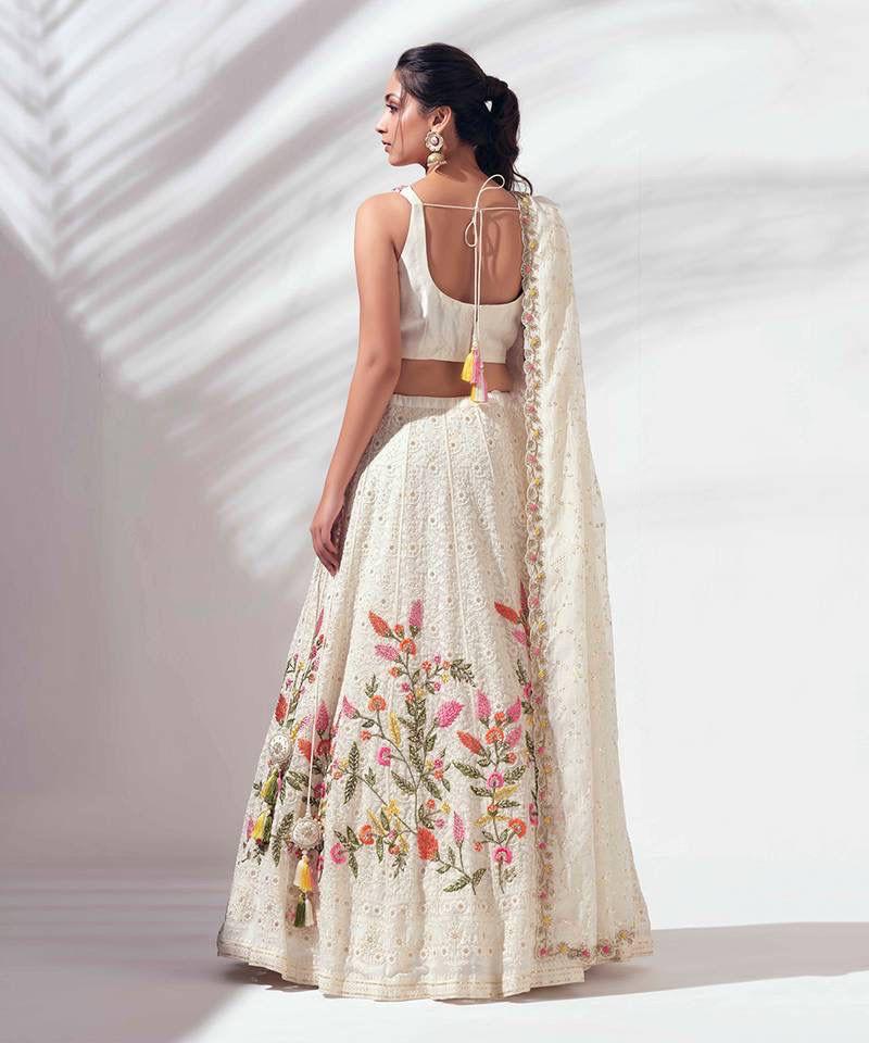 PARTY WEAR GEORGETTE CHINE SEQUENCE WORK LEHANGA