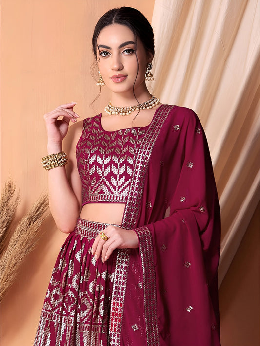 Ruby Goemetric Glam Lehenga