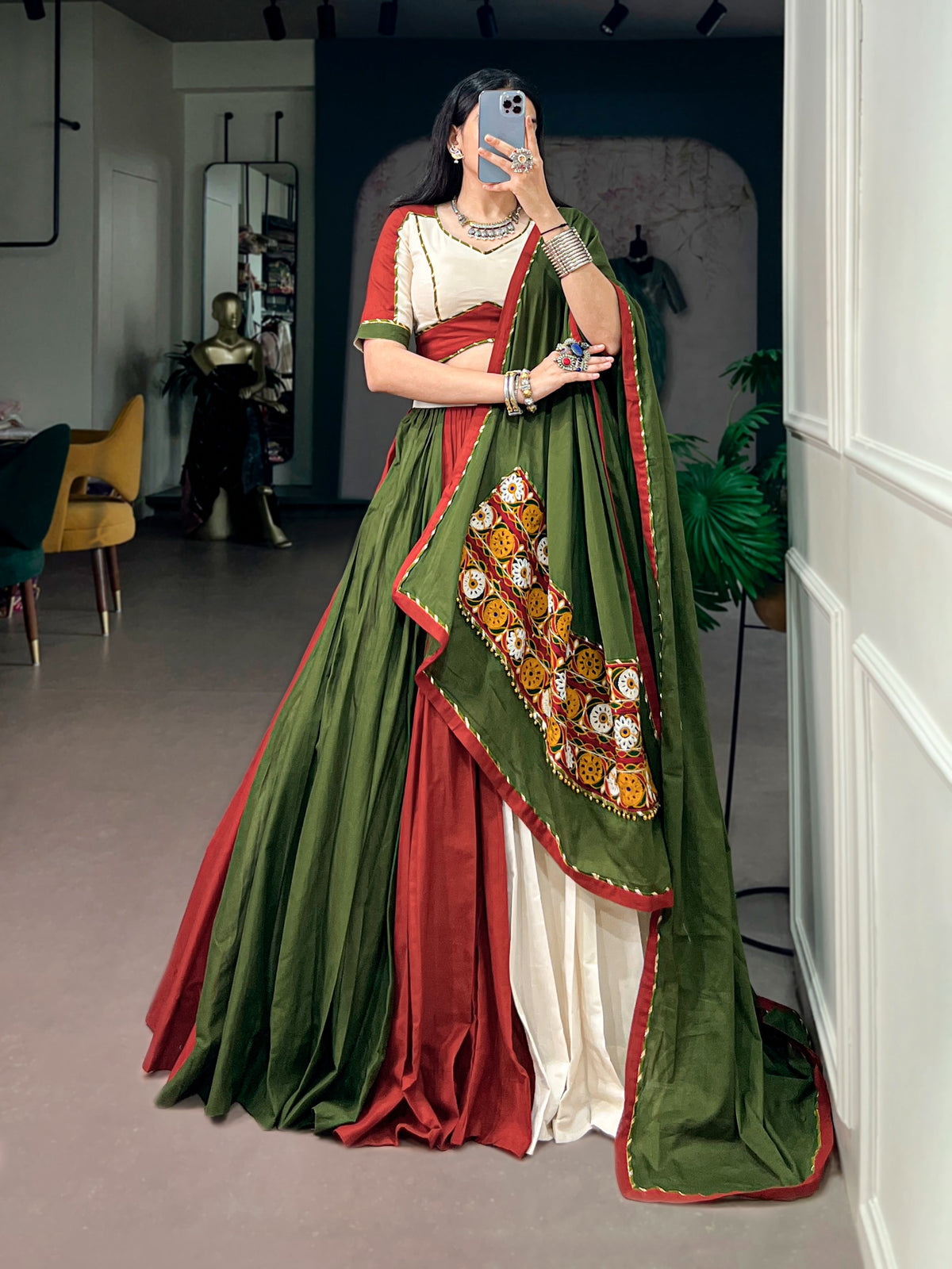 Festive twirls pure cotton lehenga