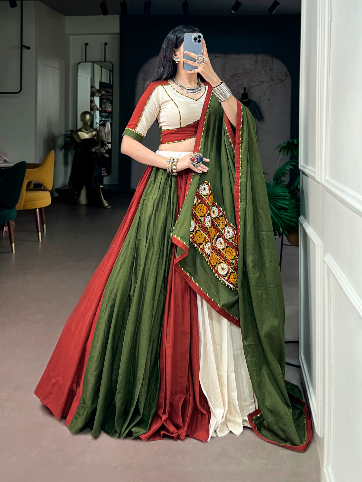 Festive twirls pure cotton lehenga