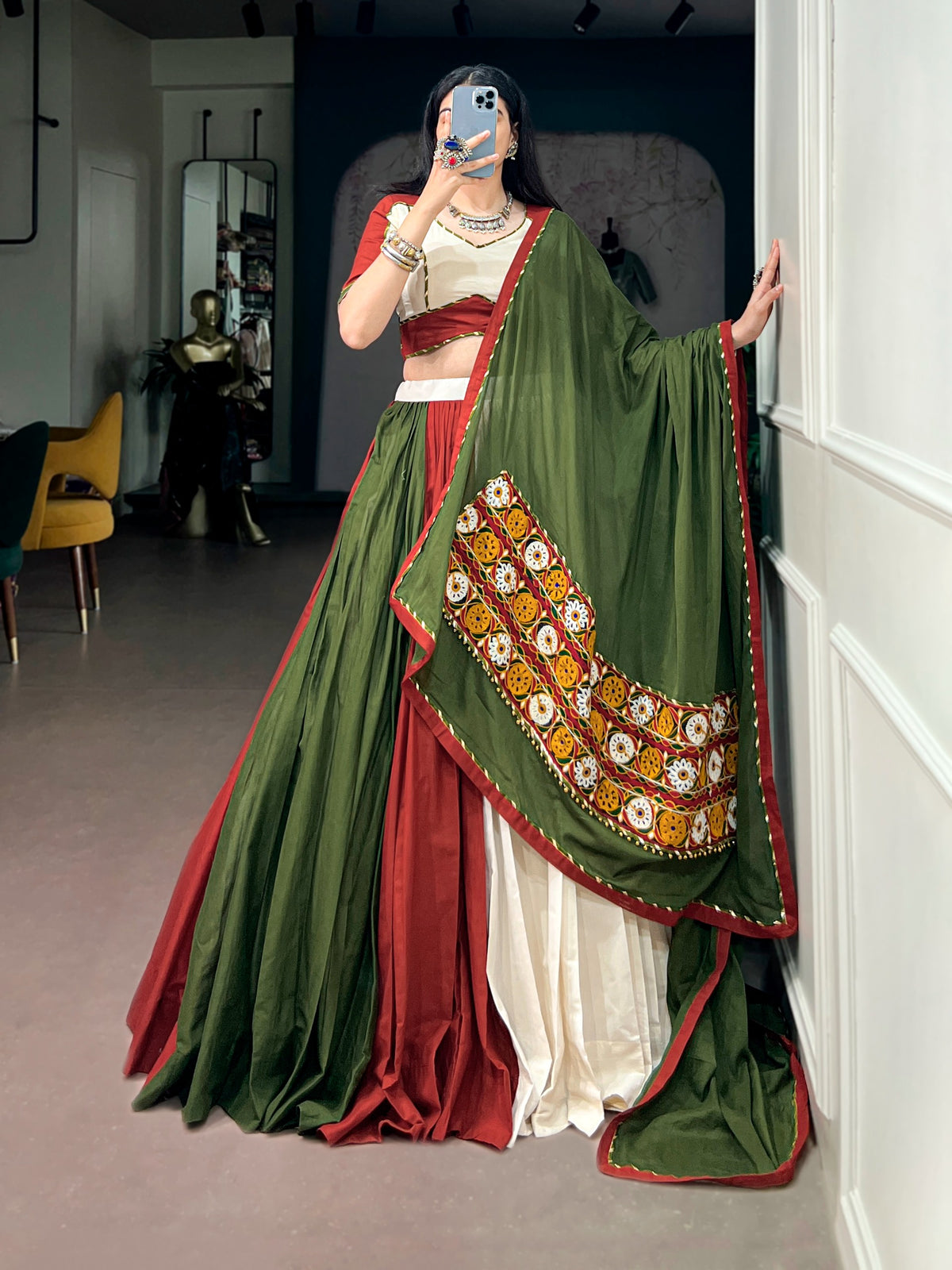 Festive twirls pure cotton lehenga