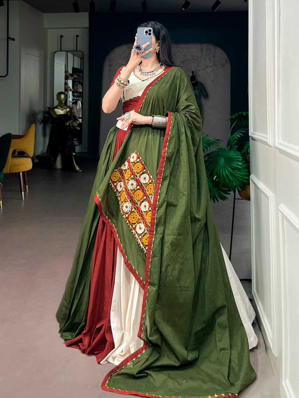 Festive twirls pure cotton lehenga