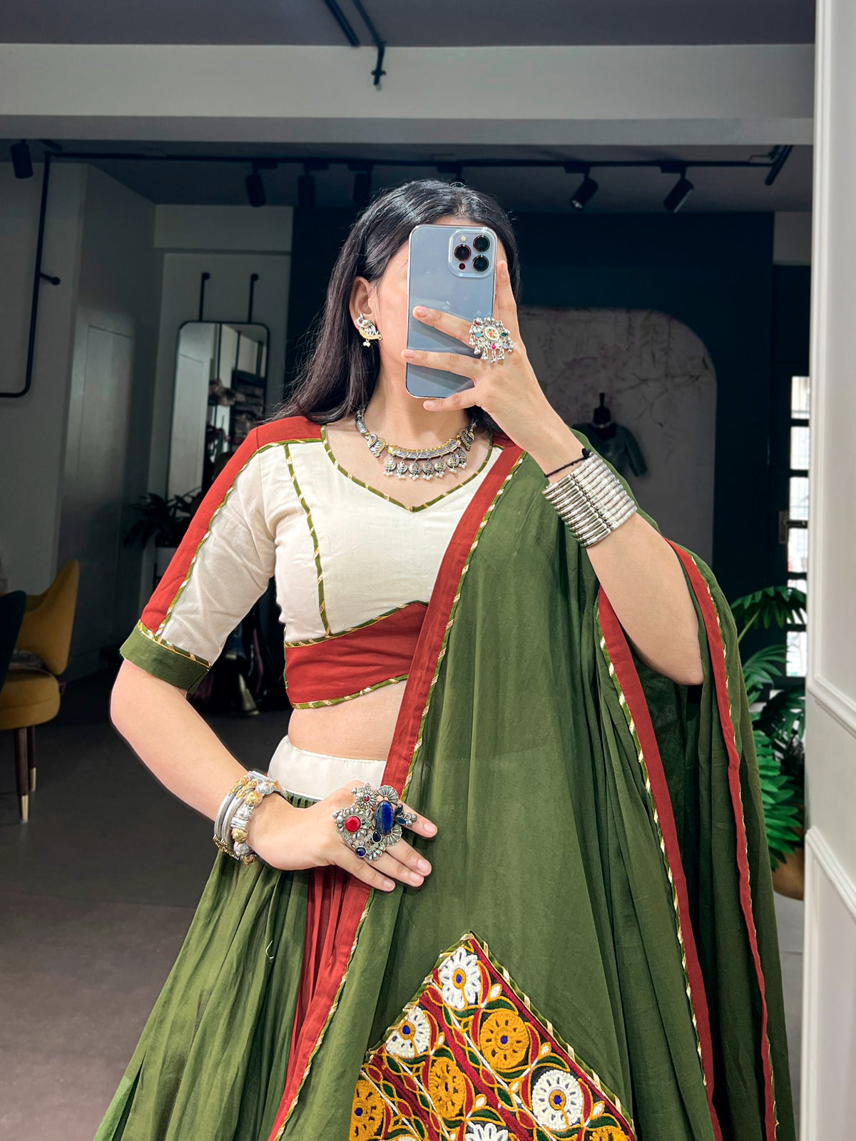 Festive twirls pure cotton lehenga
