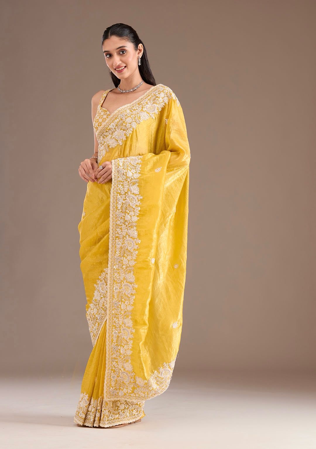 Gold Crush Yellow Premium Saree