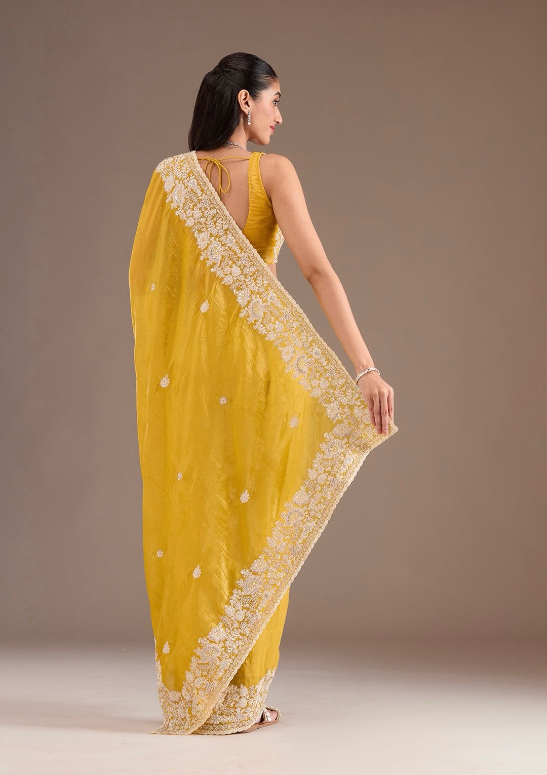 Gold Crush Yellow Premium Saree