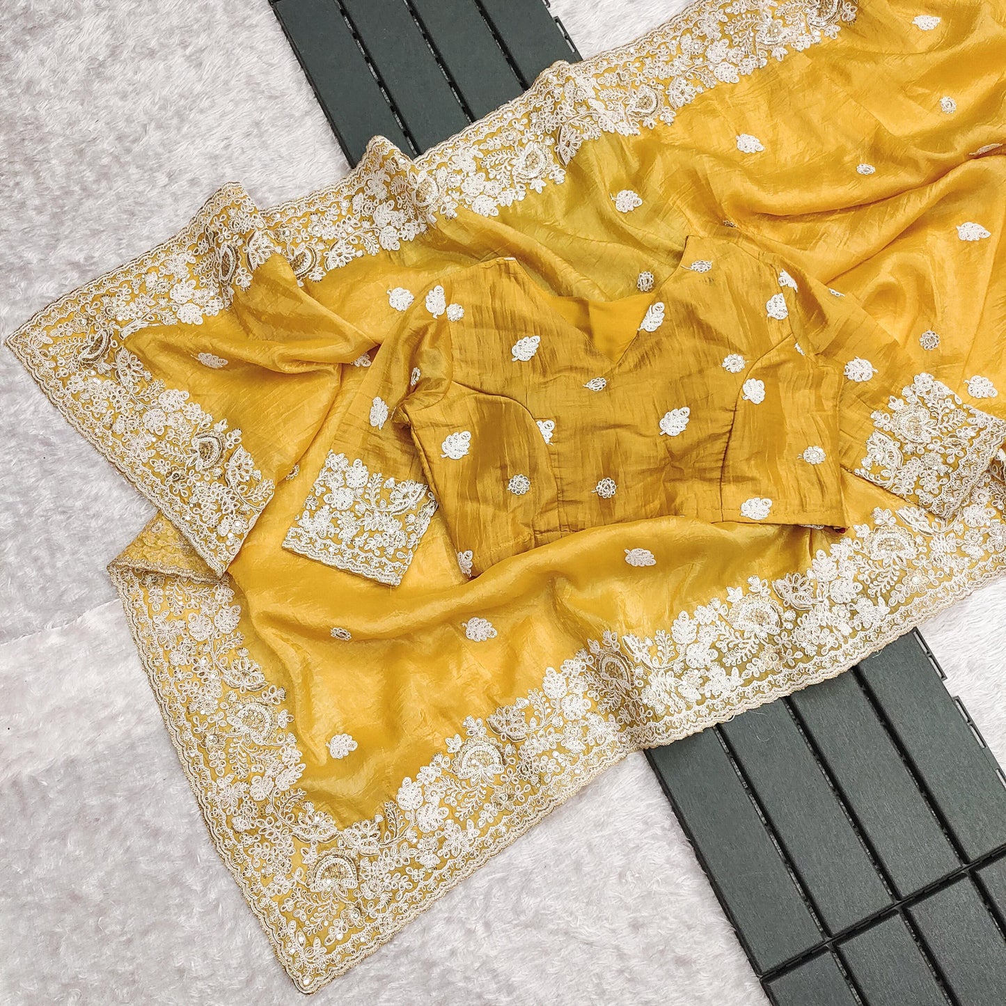 Gold Crush Yellow Premium Saree