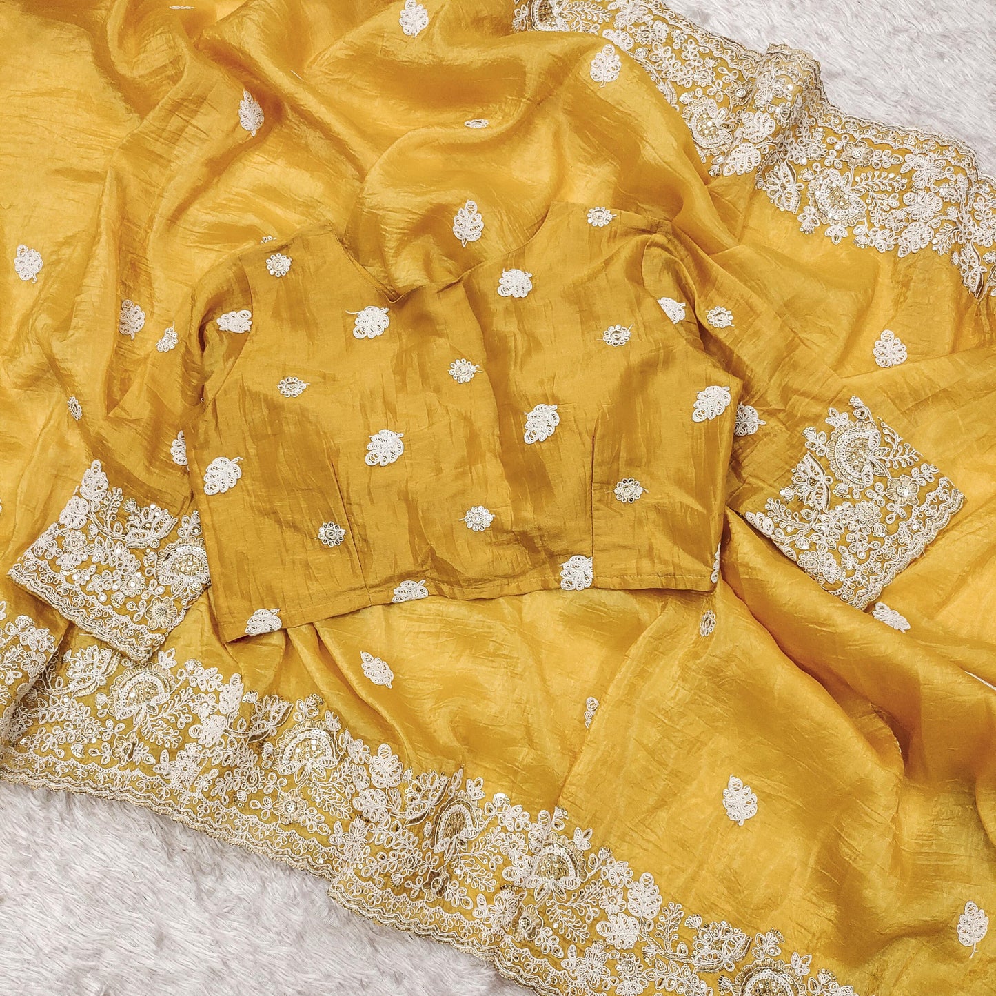 Gold Crush Yellow Premium Saree