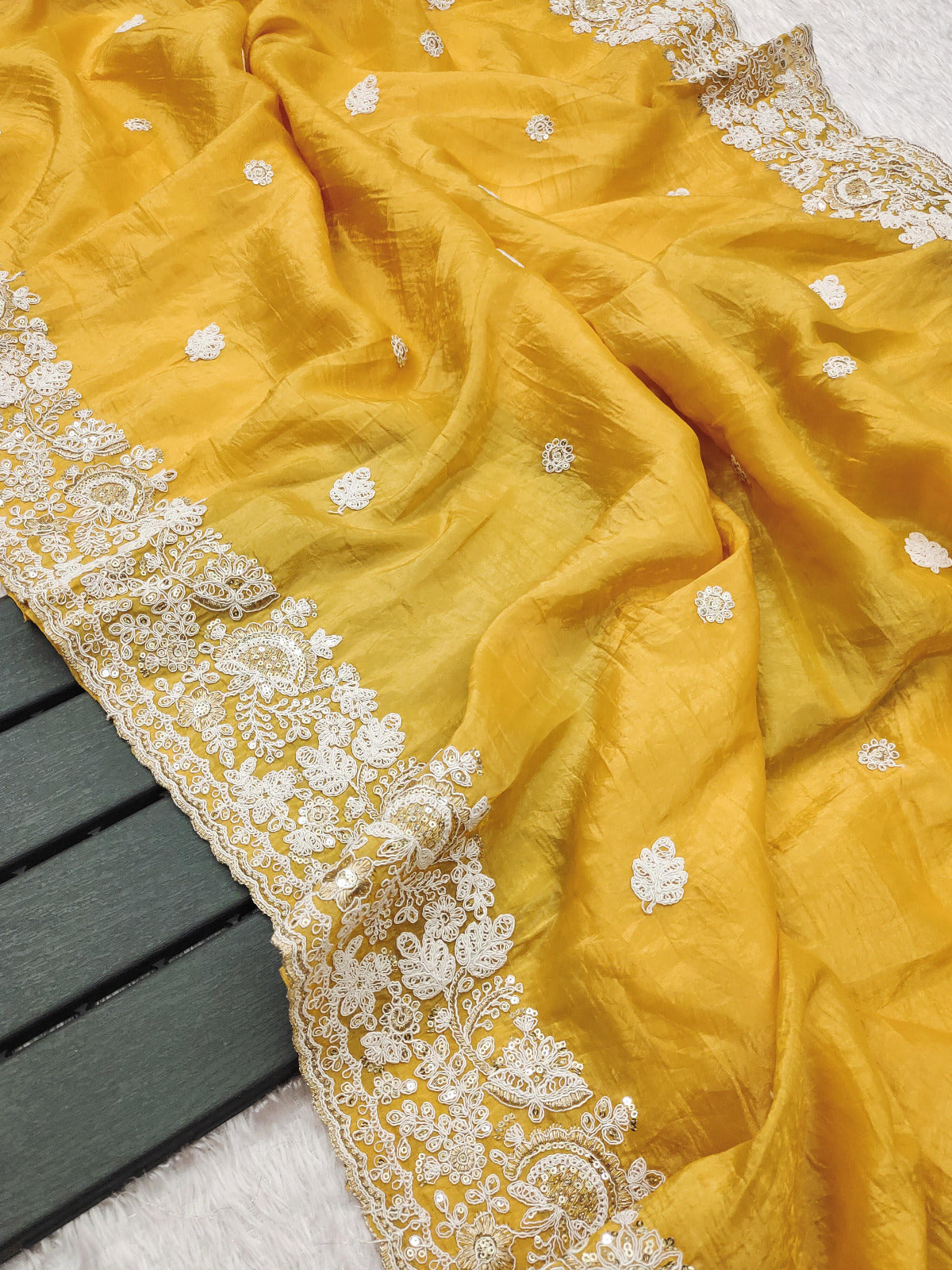 Gold Crush Yellow Premium Saree