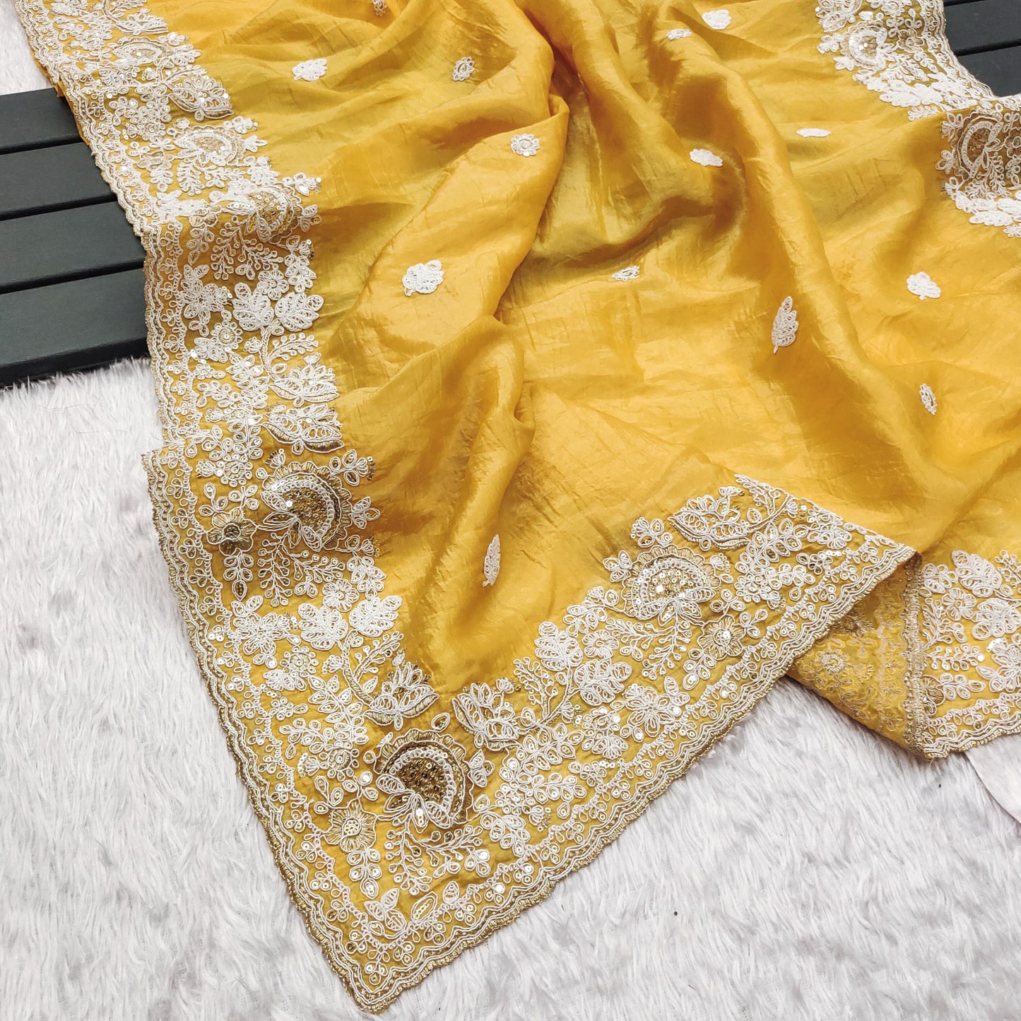 Gold Crush Yellow Premium Saree