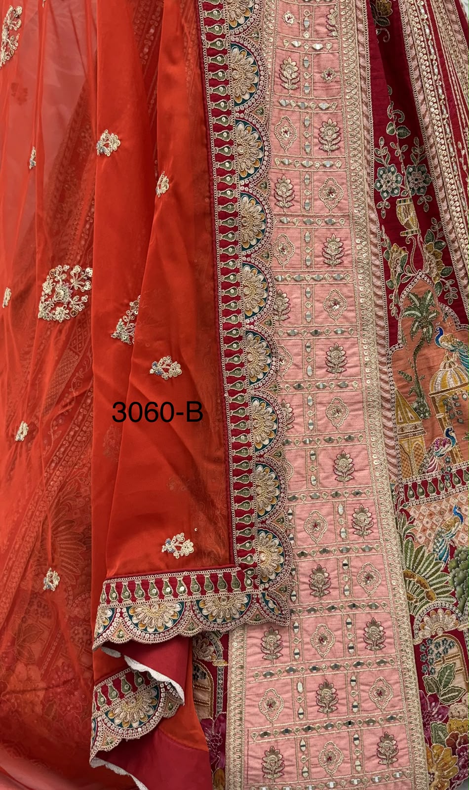 Royal Heritage Pichwai Lehenga in Orange Hues