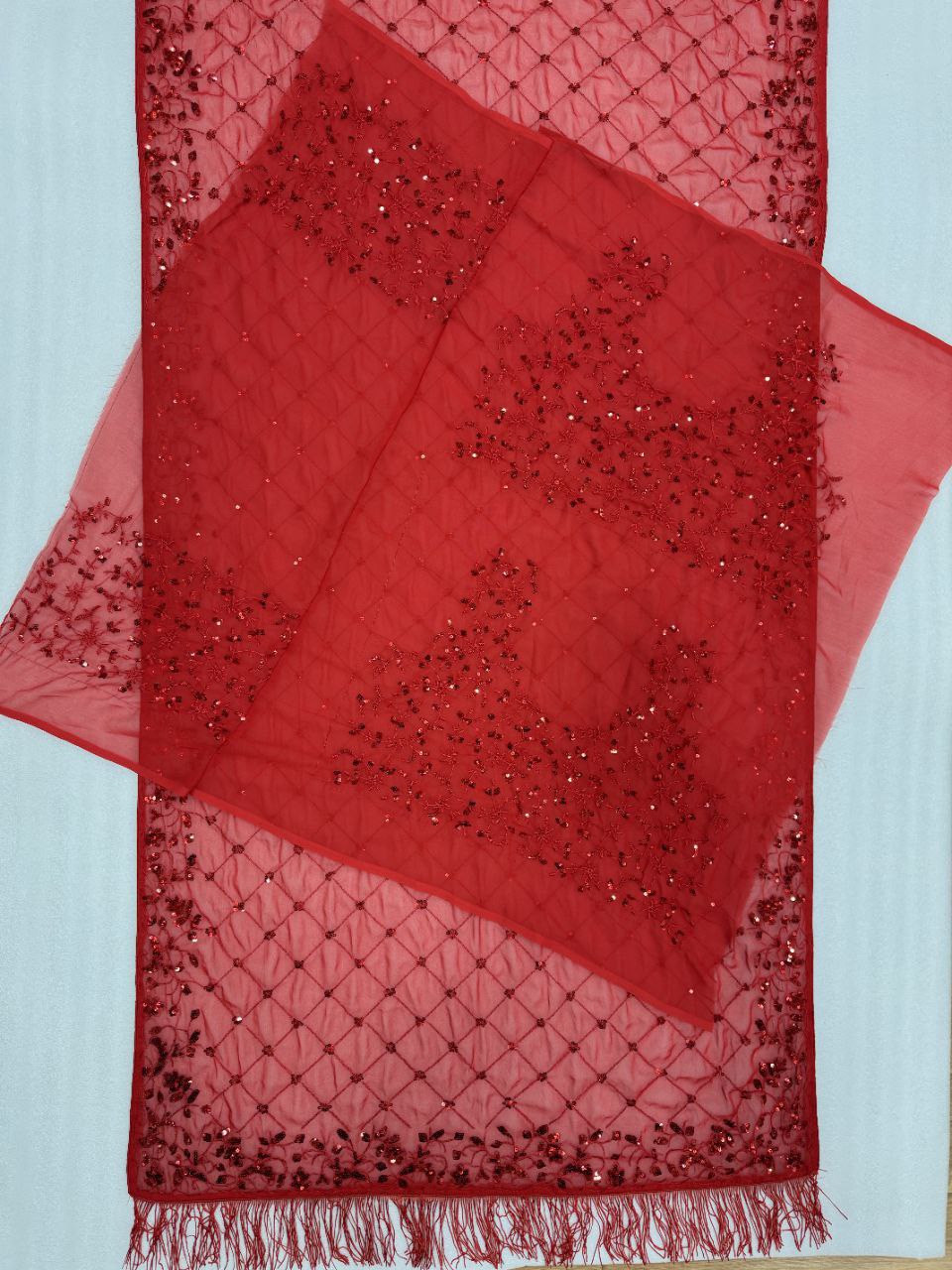 Red Hot Bling Bollywood BlockBuster Sequins Party Saree