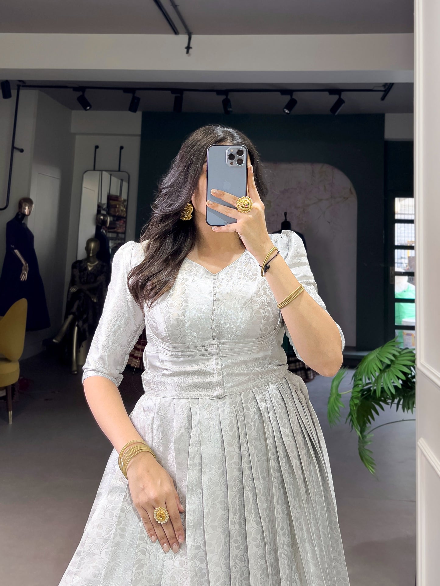 Silver Innings Gown Draped in culture, twirling in style