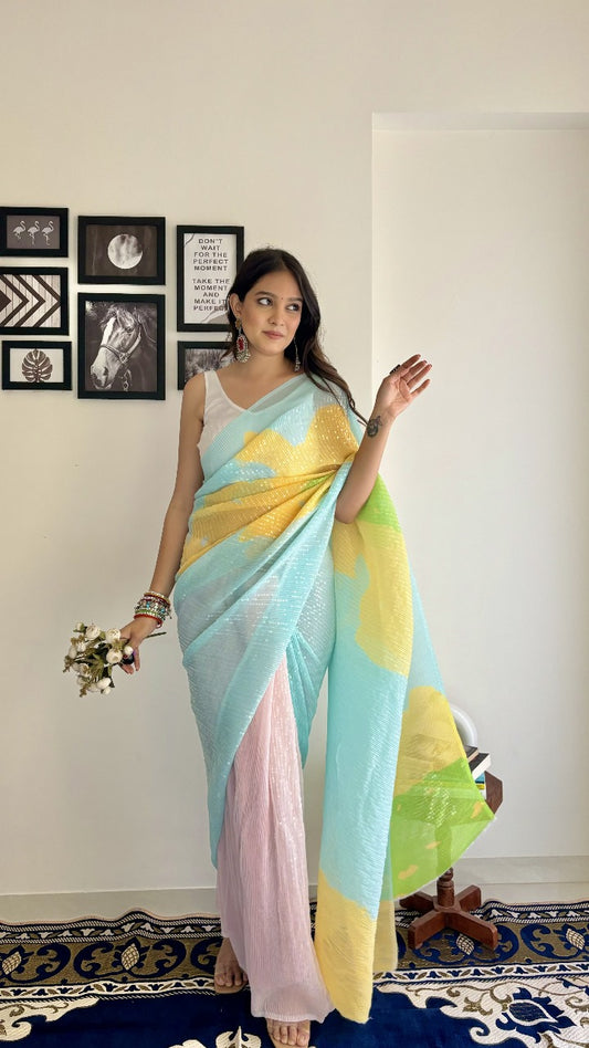 Crush Sequence Bling Saree