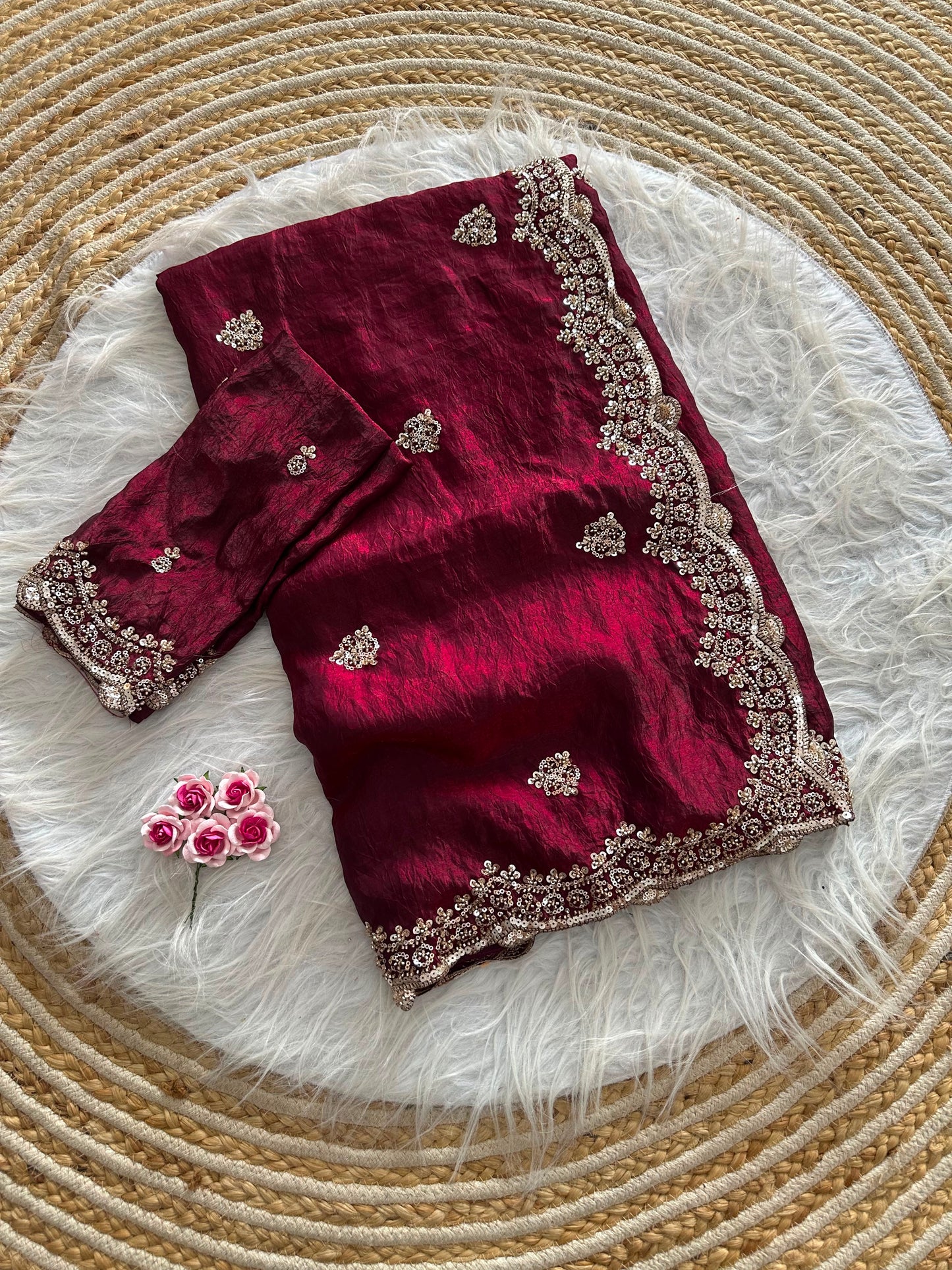 Forest Grace Fandy Silk Shimmer Colorful Sarees