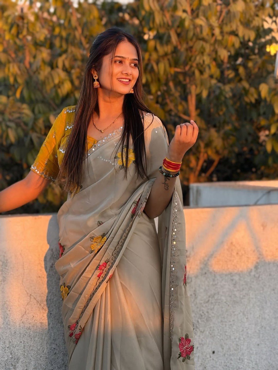 Style With Pride In Mirror Work Rangoli Silk Saree