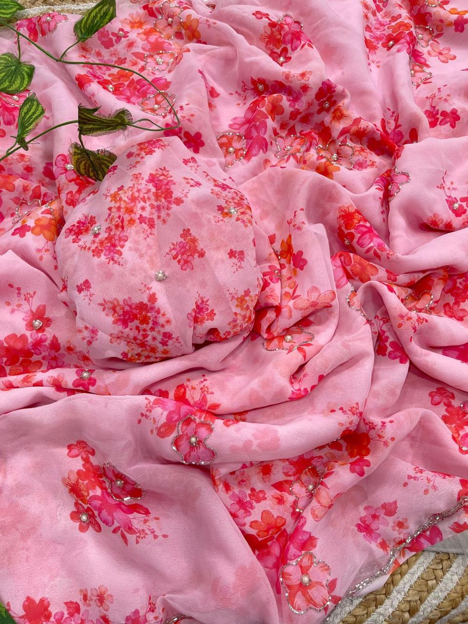 The Ultimate Elegance: Floral Georgette Edition Saree